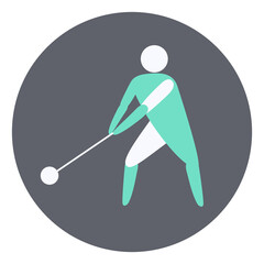 Hammer throw competition icon. Sport sign.