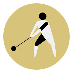 Hammer throw competition icon. Sport sign.