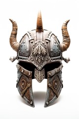 Viking war helmet isolated. Ai Generative