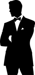 Business man vector silhouette illustration black color