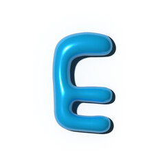 3D alphabet letter resembling a playful balloon. For adding a touch of childlike wonder to school projects, children's books, birthday party invitations, cartoon-themed designs.