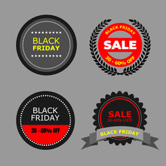 Collection of black Friday sale badge and label designs