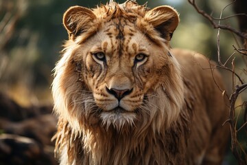 Fototapeta premium Portrait of a Liger Hybrid Offspring of Male Lion and Female Tiger