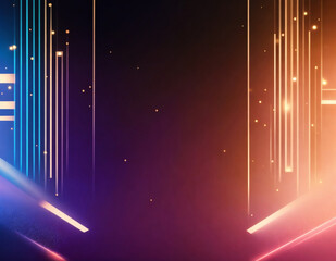 Abstract background with neon light lineas . AI 