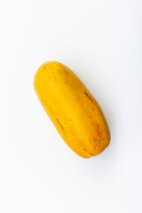Ripe papaya fruits isolated on white background. Clipping path.