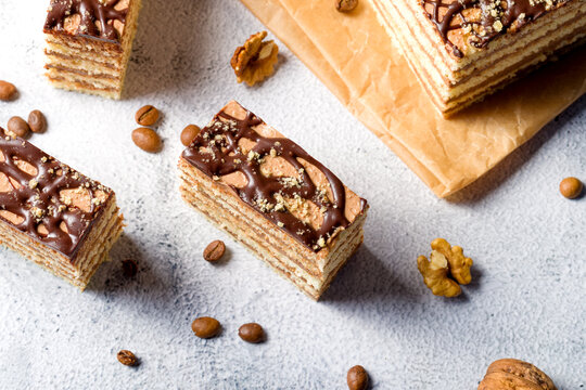 A piece of Dobosh cake