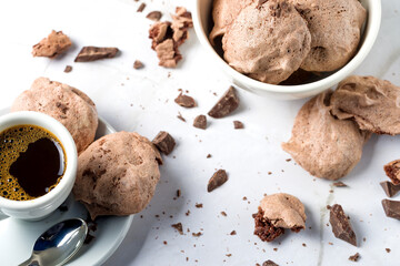 Chocolate meringue cookies