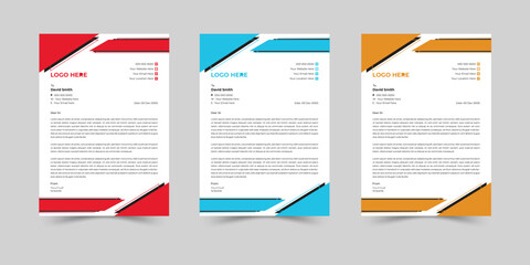 modern corporate & Clean business style letterhead template design. set to print with vector & illustration. corporate letterhead bundle.