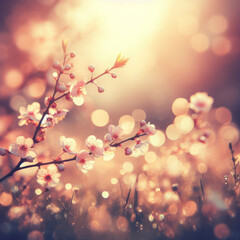 spring time background with a blurred bokeh. ai generative