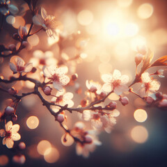Fototapeta premium spring time background with a blurred bokeh. ai generative