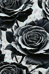 Black roses on a white background