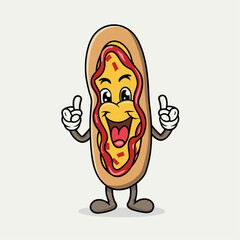 Hotdog Junk food Fastfood Mascot Template bread  