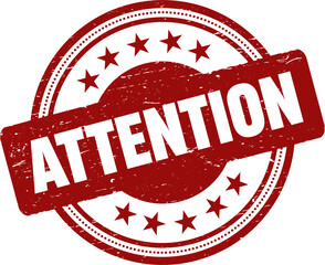 Attention round red stamp.