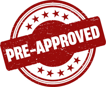 Pre-approved round red stamp.