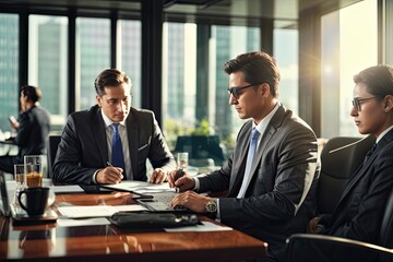 Fototapeta premium Serious business meeting environment, Meeting conference, Meeting council, Congress