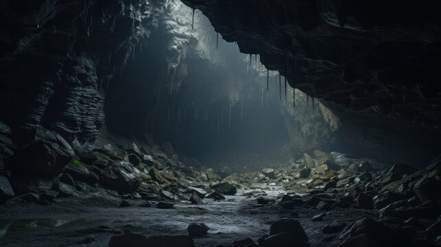 panoramic view of ice cave