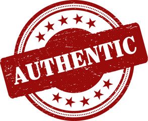 Authentic round red stamp.