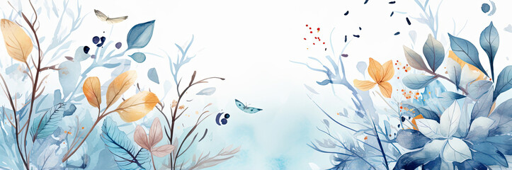 winter abstract watercolor background,
