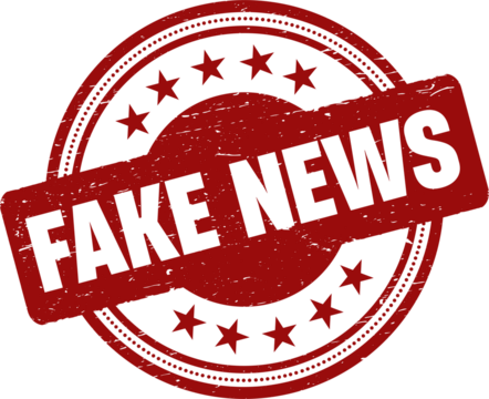 Fake news round red grunge stamp