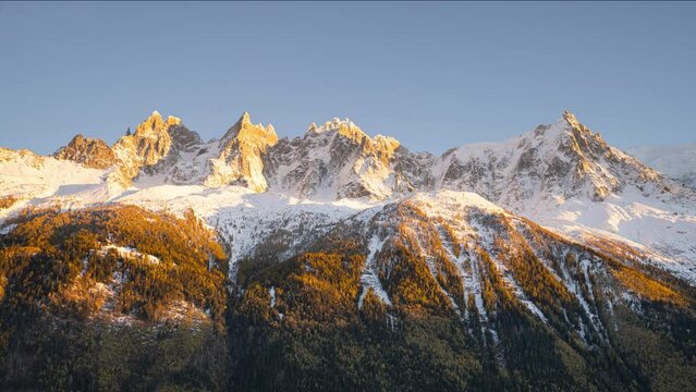 Sunset over mountains time lapse