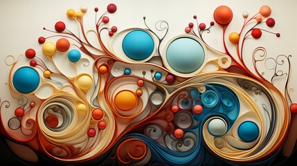 Ethereal Spheres of Creativity. Abstract Fractal Design with Vibrant Colors and Magical Elements