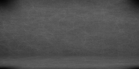 Black abstract background or texture and gradients shadow, blackboard with chalk