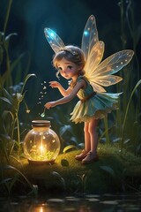 Fairy with magic wand Generative AI
