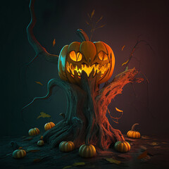 Halloween Horror Delight: Jack O'Lantern and Quality Dead Tree