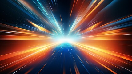 Fototapeta na wymiar Acceleration speed motion on night road. Bright sparkling background. Panoramic high speed technology concept, light abstract background. Vector illustration.