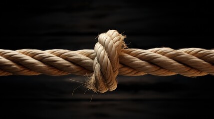 Damaged rope - tension, stress and risk concept