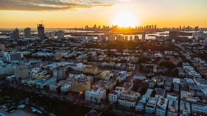 view of the city of miami beach south sunset