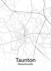 Taunton Massachusetts minimalist map