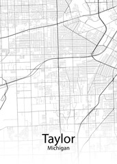 Taylor Michigan minimalist map