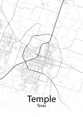 Temple Texas minimalist map