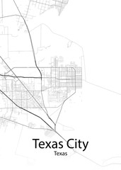 Texas City Texas minimalist map