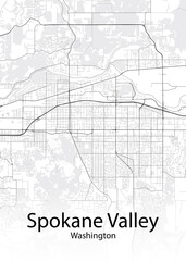 Spokane Valley Washington minimalist map