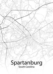 Spartanburg South Carolina minimalist map