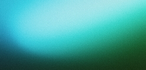 Grainy green blue gradient background glowing light noise texture effect header dark banner backdrop design - obrazy, fototapety, plakaty