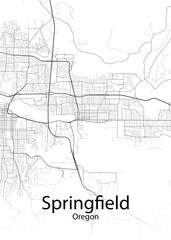 Fototapeta na wymiar Springfield Oregon minimalist map