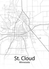 St. Cloud Minnesota minimalist map