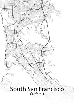 South San Francisco California minimalist map