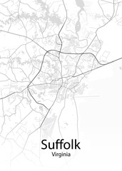 Suffolk Virginia minimalist map