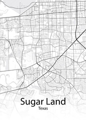 Sugar Land Texas minimalist map