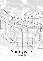 Fototapeta na wymiar Sunnyvale California minimalist map