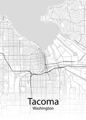 Fototapeta na wymiar Tacoma Washington minimalist map