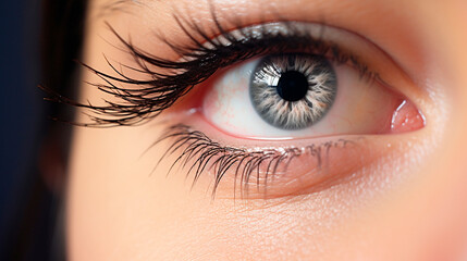 Obraz premium Beautiful female eye without makeup. Generative AI,