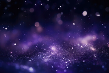 Obraz premium Celestial Radiance: Midnight Silver and Purple Particles