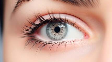 Obraz premium Beautiful female eye without makeup. Generative AI,