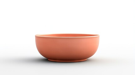 One clay bowl isolated on white. Cooking utensil