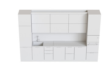 Kitchen furniture isolated on transparent background, 3d illustration, cg render
